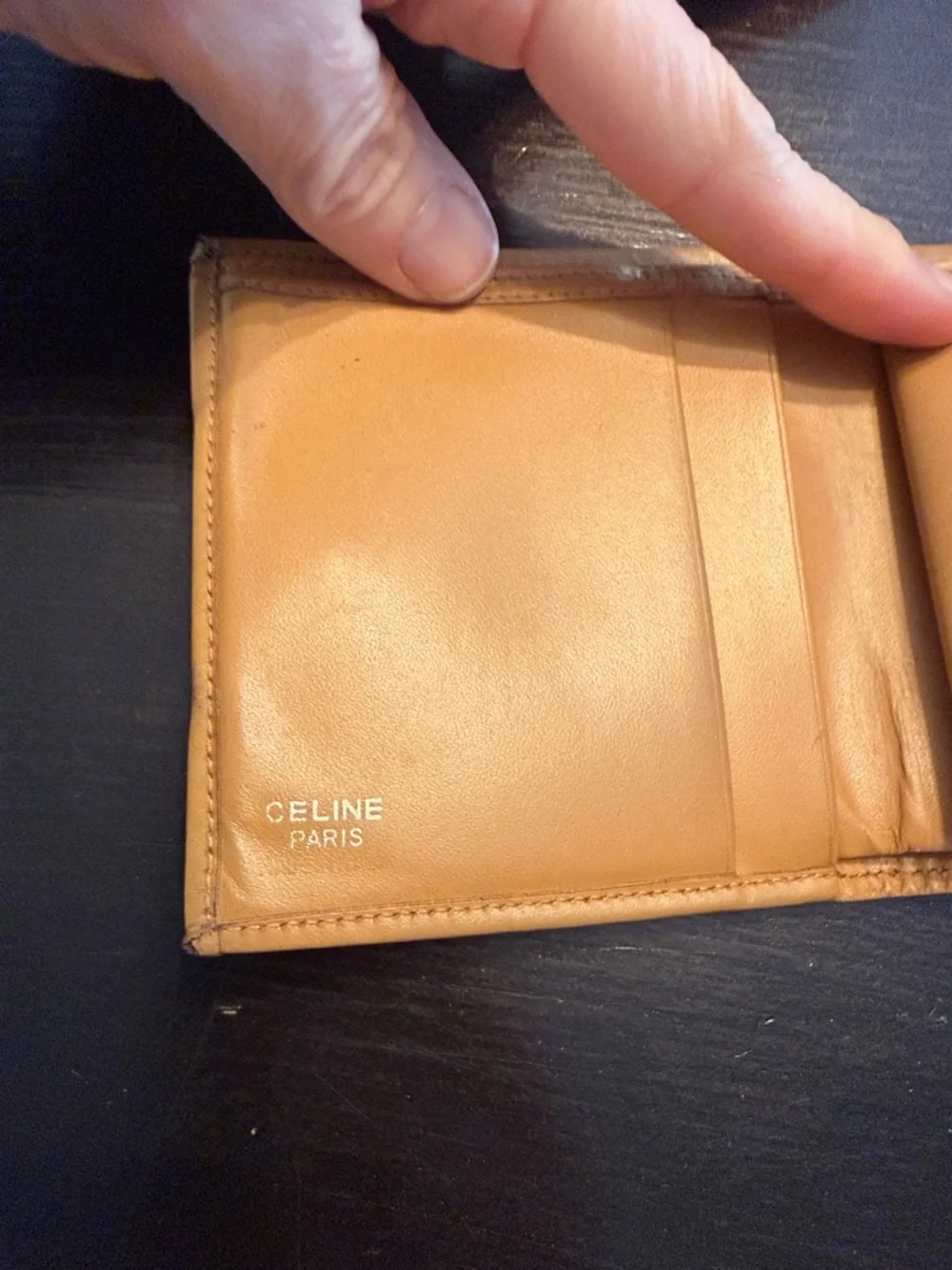 Celine Tan Leather Card Holder Wallet - Picture 2 of 10